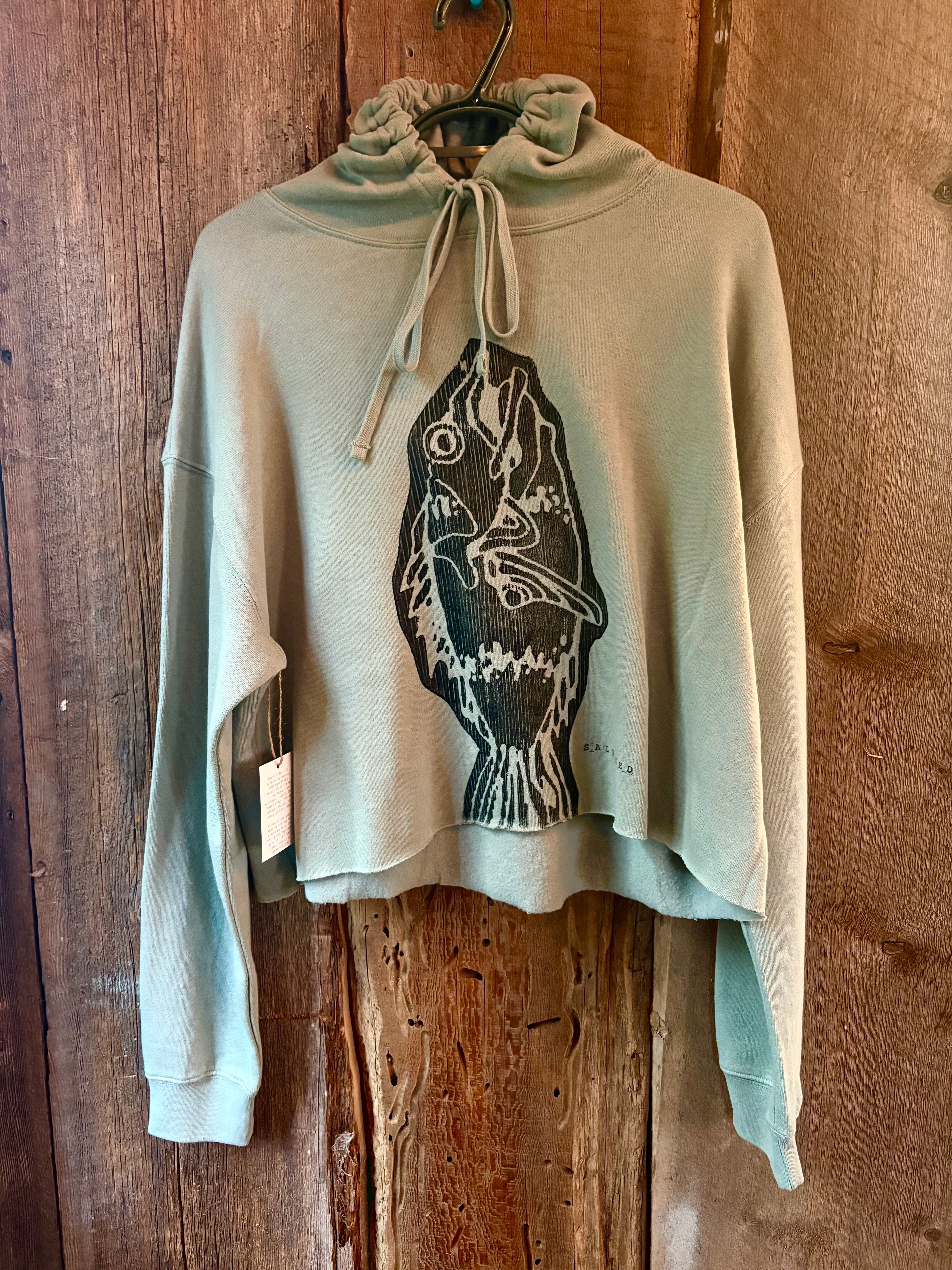 Ladies Ling Cod Hoodie Cropped