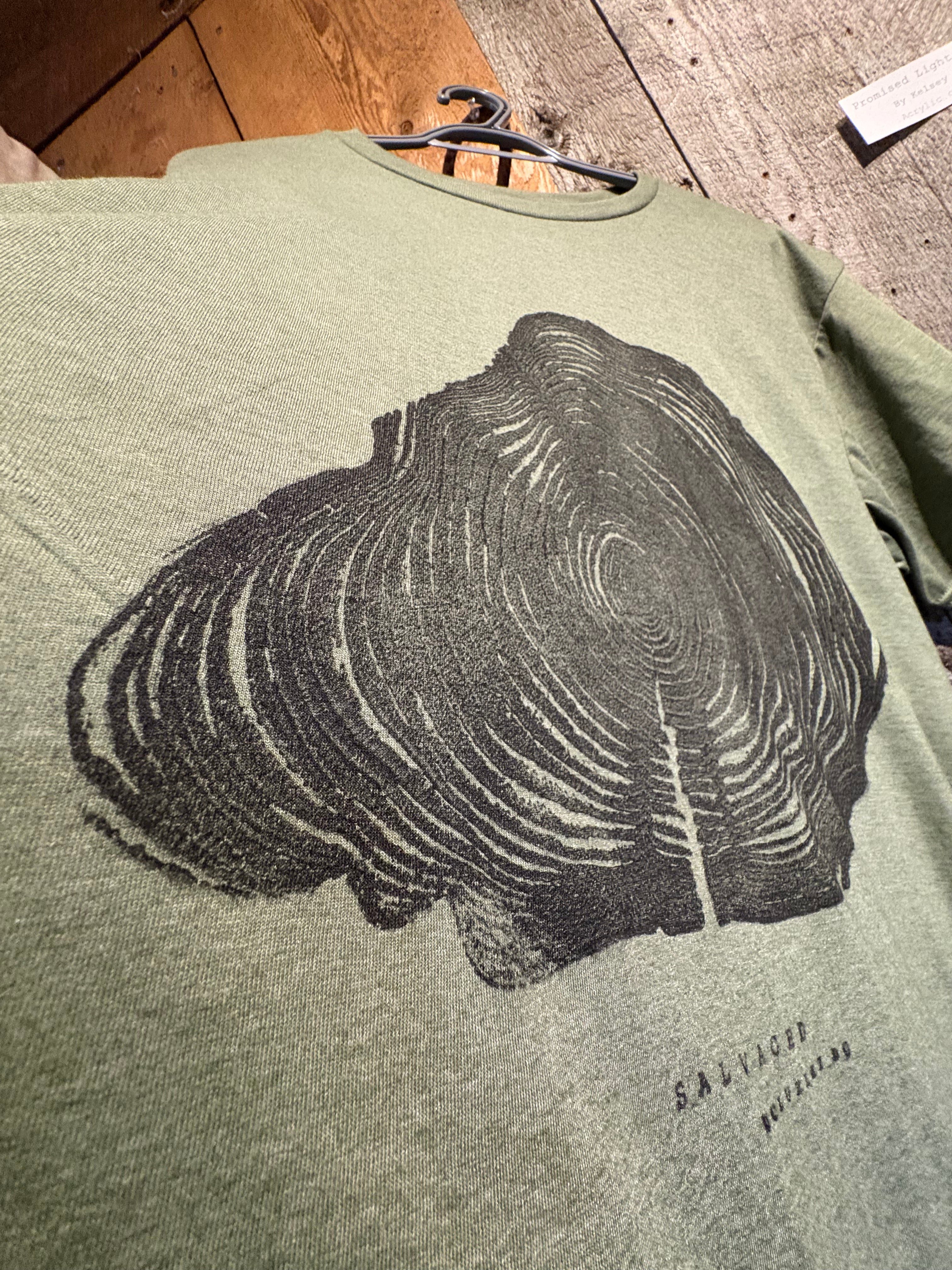 Cedar Print Unisex Tee in Moss