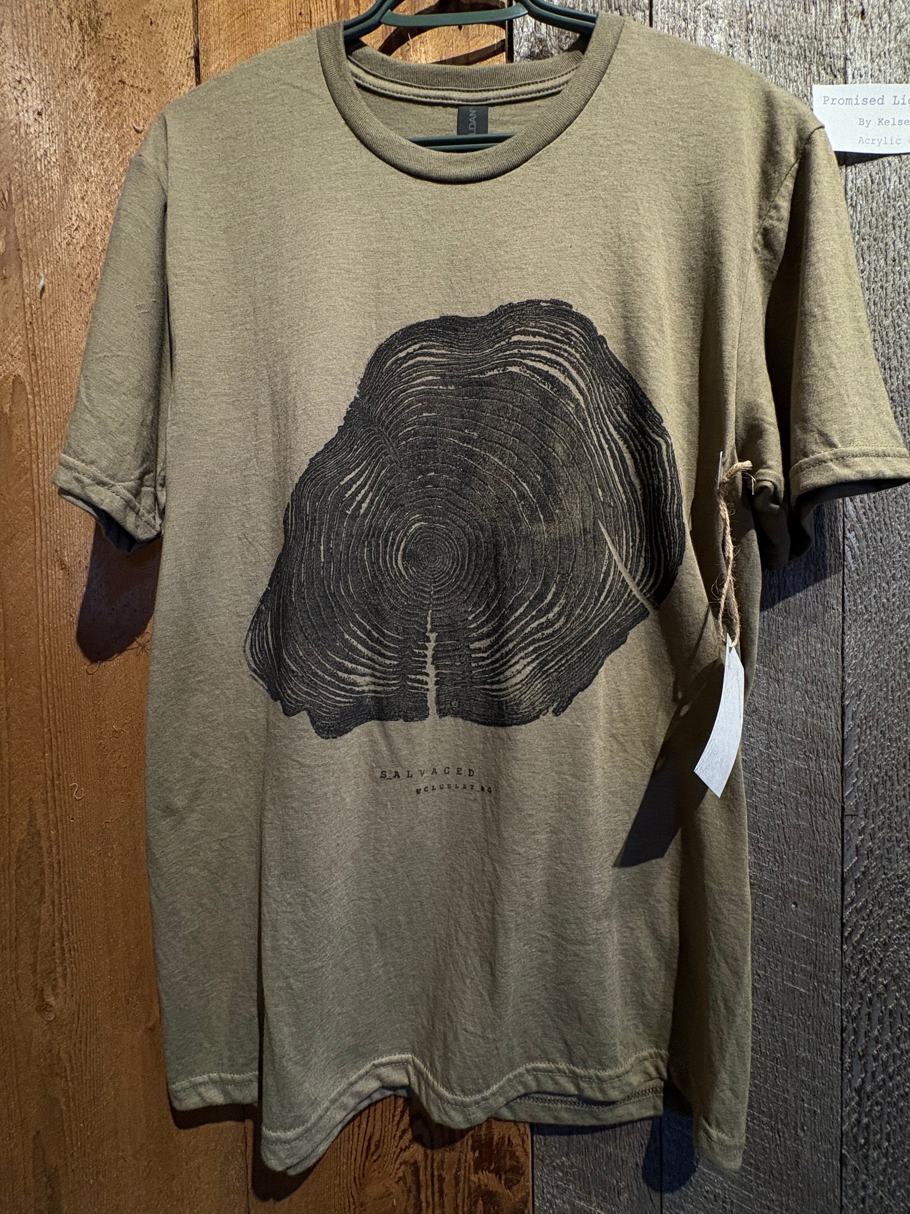 Cedar Print Unisex Tee in Moss